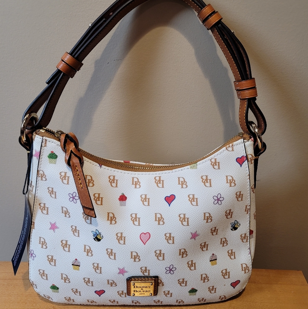 Dooney & Bourke Small Kiley Hobo Cupcakes Bees Hearts Stars